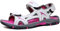 Dunlop - Sandalias planas de senderismo para mujer, Blanco fucsia L, 38 EU