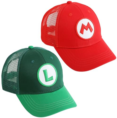 Marrio Baseballkappe, 2PCS Marrio Sonnenschutz Kappe Einstellbare Baseballmütze Kappe Snapback Sonnenhut Baseballmütze für Kinder Sonnenschutz Set Personalisierte Baumwolle Mütze für 3-10 Jahre Junge
