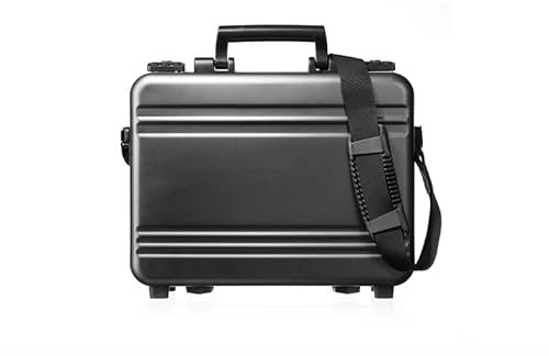GUARDIQUE Aluminium Aktentasche, CW-024, mit Deckeleinsatz, Attachékoffer, Aktenkoffer aus Aluminium, Alu-Koffer, Demonstrationskoffer, Schutzkoffer, Anthrazit, TSA-Schloss, 34,2 × 25,2 × 10,5 cm