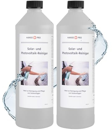 HANSE PRO Solar- und Photovoltaik-Reiniger – Reinigung von Solaranlagen – 2 x 1L Konzentrat – sanft, effektiv – Entfernt Schmutz & Ablagerungen – ideal für Solar-Panel Pflege - Made in Germany