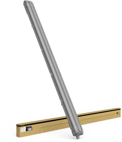 TRAXON LUXPOINT® Pantalla Estanca Vacia Sellada para 2 Tubos LED T8 (Tubo *No incluido) 120cm, Libre de halogeno, IP65 Impermeable, para Parking, Almacen, Túnel (120cm | 2 tubo T8)