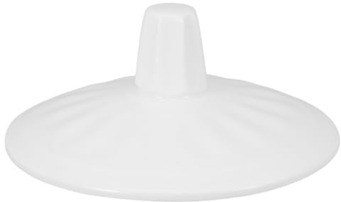 iplusmile Couvercle de Tasse en Porcelaine Blanche Rond, Couvercle de Mug en Céramique, Prévention des Éclaboussures, Usage Polyvalent pour Diverses Occasions Cuisine