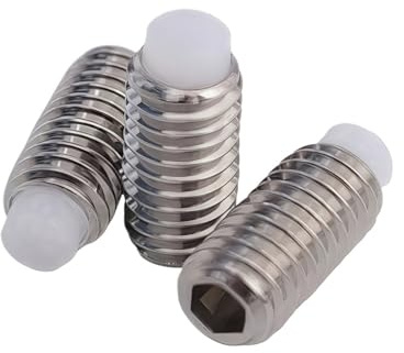 Madenschrauben-Set mit Innensechskant aus Edelstahl – M2, M2,5, M3, M4, M5, M6, M8, M10, M12 – 2 Stück/10 Stück Schrauben mit Nylonspitze(M4X6 10PCS)
