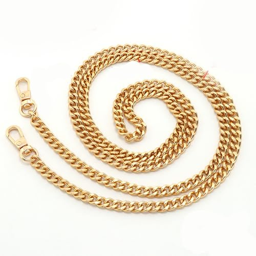 sundrerfect 1,2 m Taschengurt Gold – Abnehmbare Taschenkette mit Metallhaken, Verstellbarer Schulterriemen für Handtaschen, Umhängetasche & Taschenzubehör, 6 mm Breite