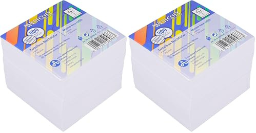Westcott Notizzettel weiß 800 Blatt Nachfüllpack | Notizblock mit 9 x 9 cm großen Blättern in weiß | Nachfüllset für Spenderbox | FSC-zertifiziertes Papier 80g/m² | E-1733199 00 (Packung mit 2)