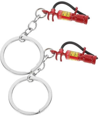 WESIEVYA 2 Stück Schlüsselanhänger für Feuerwehrleute aus Zinklegierung Praktische und Einzigartige Feuerlöscher Dekoration für Schlüsselbund und Rucksack