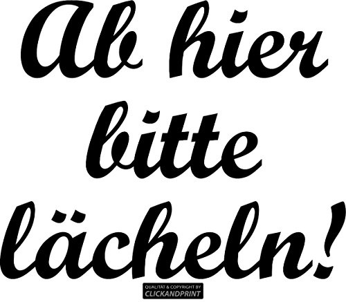 CLICKANDPRINT Aufkleber » Bitte Lächeln, 20x16,1cm, Schwarz • Wandtattoo/Wandaufkleber/Wandsticker/Wanddeko/Vinyl