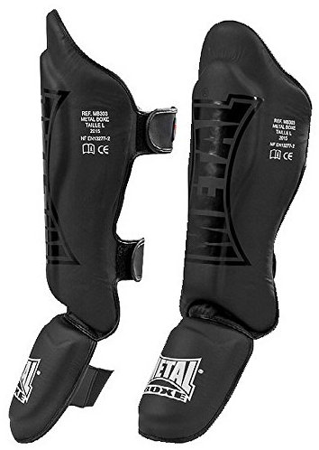 METAL BOXE Protege Tibia+Pied Anatomique Protege Tibias - Pieds Blacklight L