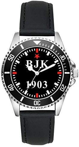 KIESENBERG Herrenuhr Armbanduhr BJK Besiktas Türkei Geschenk Artikel Idee Fan Analog Quartz Lederarmband Uhr L-2733