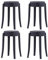 vidaXL 4X Hocker Stapelhocker Sitzhocker Küchenhocker Partyhocker Gästehocker Barhocker Tresenhocker Wohnzimmer Camping Garten Stapelbar Schwarz Kunststoff