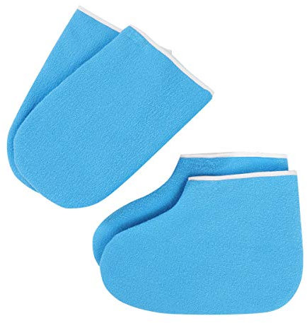 Minkissy Cire de paraffine pour salle de bain en tissu éponge avec thérapie thermique isolée pour la main Bleu foncé