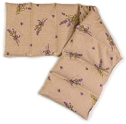 GIRAFFENLAND Leinsamenkissen 75x20cm groß 8-Kammer - Landhausstil Romantik - Wärmekissen, Körnerkissen