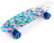 Retro-Skateboard 56 cm, Mini-Cruiser, Kunststoff-Board, perfektes Komplettboard, Vintage-Skateboards, perfekt für Kinder, Jungen, Mädchen, 23660, Geometric
