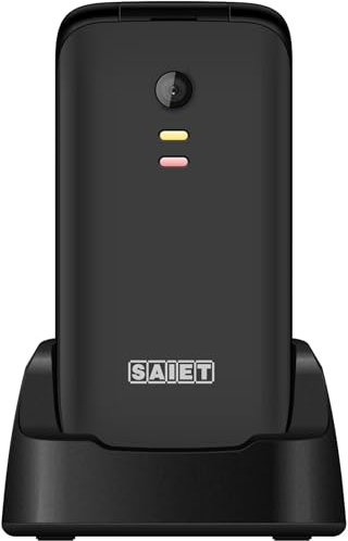 SAIET SCUDOtre Cellulare Con Tasti E Caratteri Grandi Audio Amplificato Suoneria Alta Tasto SOS E Bluetooth (Grafite)