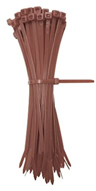 Kabelbinder Braun 100 Stück, 200 mm x 4,8 mm mit 22 kg Zugfestigkeit aus Nylon 66, permanent schließend WeltiesSmartTools