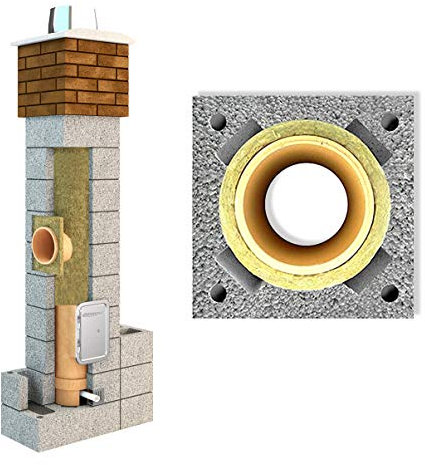 Chimenea de cerámica 14 m Ø 200 Firend universal aislado masivo kit de construcción chimenea