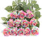 IPOPU Künstliche Rosen, fühlen Sich echt an, Regenbogen-Blumen, künstliche Blumen für Blumenarrangements, Seidenblumen mit einzelnem Stiel, Zuhause, Hochzeit, Party, Garten, Brautschmuck (Regenbogen)