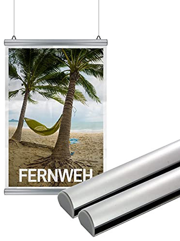 Warenfux24 Klemmleiste, Klemmschiene für Poster & Plakate, silber - 6 Größen (120 cm)