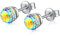Pendientes de cristal para mujer Pendientes de botón de cristal para niña Pendientes de cristal de plata de ley con cristal Swarovski Aretes Pendientes de plata Pendientes de cristal amarillo
