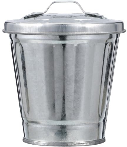 NUOBESTY Silver Iron Rectangular Mini Desktop Recycling Bin, 0.855L, 3.73x3.54x3.54inch, Open-Top, No Lid, for Bathroom, Kitchen, Office