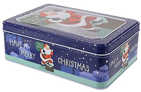 1stk Weihnachtsdose Aus Blech Keksdose Aus Metall Strumpf Stuffer Weihnachts-bonbonglas Leere Blechbehälter Keksdosen Mit Sichtfenster Weißblech Weihnachten