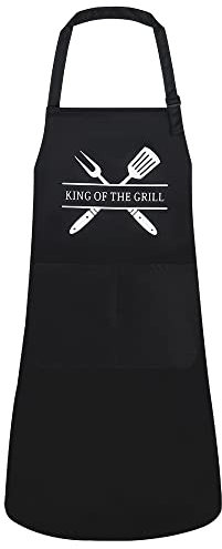 Delantal Cocina Hombre Mujer Ajustable Delantales de Cocina con Bolsillo Impermeables Aprons for Chef Adulto