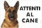 pubblimania PASTORE TEDESCO Attenti al Cane Cartello in metallo Alluminio, spessore 3mm (Cm 20x30)