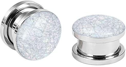 Huacan Tunnel 8mm 10mm 12mm 14mm 16mm Set Flesh Silber Tunnels Ohren Plug Edelstahl Klassisch Frauen Double Flared Frau Plugs Expander Damen Herren 1 Paar