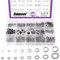Swpeet Assortiment de 640 rondelles plates et de verrouillage, en acier inoxydable 304, 8 tailles différentes M2, M2,5, M3, M4, M5, M6, M8, M10, rondelles plates et rondelles de verrouillage