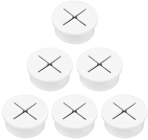 Jagowa 6PCS Cable Cord Grommet Flexible Cable Cover Rubber Grommet Wiring Coil Gasket for Plugs Wires Assortment Kit White 25mm