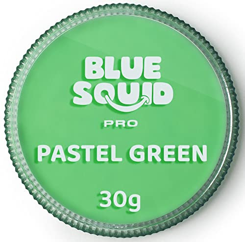 Blue Squid PRO Schminke Face Paint und Bodypaint - Pastel Grün (30g), Professionelle Gesichtsfarbe auf Wasserbasis, Gesichts- und Körperschminke für Erwachsene, Kinder, Fasching und SFX