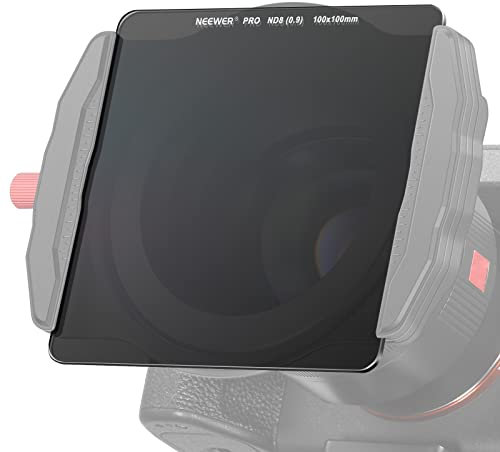 NEEWER 100x100mm Rechteckfilter ND8, Square ND Filter 3 Stopps Super Schlank HD optisches Glas, 28 Mehrschichtbeschichtungen Rechteck Graufilter mit Tragetasche