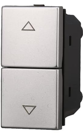 Série Civile Compatible avec Bticino Axolute (Bouton Interbloqué Double Escalades, Gris)