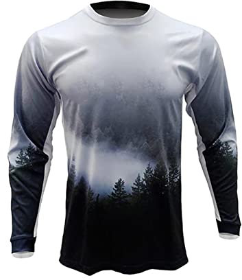 Herren Fahrradtrikot Langarm MTB-Trikot Schnell Trocknend Atmungsaktiv Mountainbike Kleidung Radfahren Jersey Downhill (Color : TYP-1, Size : XXL)