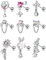 Kakonia 9 Pcs 16G Dangle Knorpel Ohrringe für Frauen Edelstahl Ohrstecker Herz Pfeil Feder Schneeflocke Flügel CZ Dangling Knorpel Ohrringe Tragus Conch Helix Piercing Schmuck