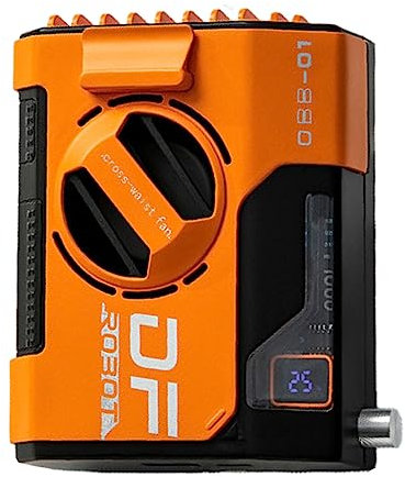 KSIEE Portable Fan 10000mAh Rechargeable, Wearable Mini Waist Fan With 5 Speeds 13000RPM Strong Airflow, Orange