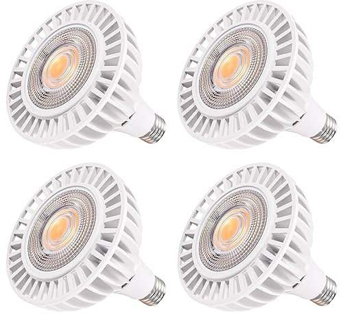 TPMAFF 4er-Pack PAR38-Flutlicht-LED-Lampen, 40-Watt-COB-dimmbare Glühbirne (entspricht 300 Watt), ultraheller 4000-Lumen-Strahler, AC 220–240, E27-Sockel, 10–100% Helligkeitsanpassung