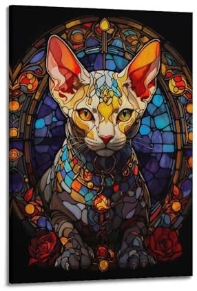 VZRSQZK Sphynx Katze, buntes Poster, dekoratives Gemälde, Leinwand-Wandposter und Kunstdruck, modernes Familienschlafzimmer-Dekor-Poster, 30 x 45 cm