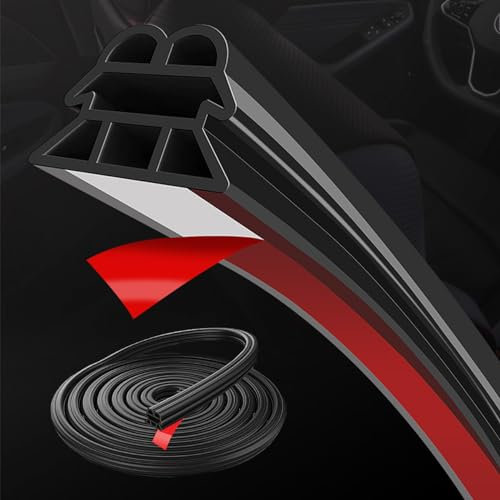 Universal-Dichtungsstreifen für Autofenster, Türdichtungen, Gummi, selbstklebend, Wetterabisolierung für Auto, LKW, Tür, Windschutzscheibe, Zugluftdichtung, Schalldämmung (16 m)