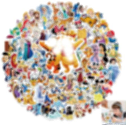 100 Pcs Aufkleber Kinder,Cartoon Character Mixed Vinyl Aufkleber, Children's Stickers für Wasserflaschen Skateboard Gitarre Laptops, für Jugendliche Kinder Erwachsene