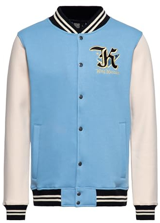 King Kerosin Herren College Jacke Baseball 50S 1950S Rockabilly Rock'n'roll Vintage Retro Stickerei Greaser Detroit Oldtimer Sweatjacke Detroit Greaser