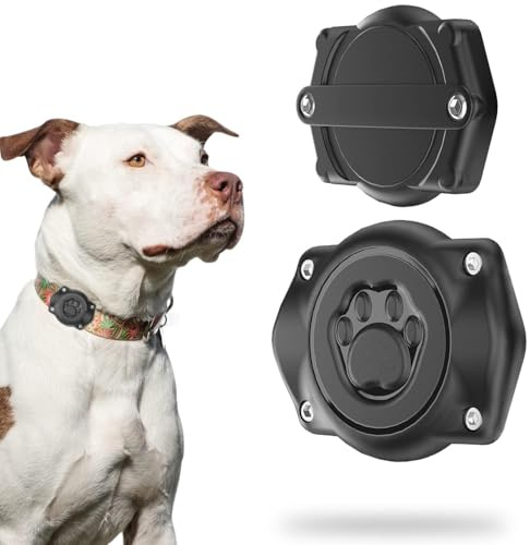 AirTag Hundehalsbandhalter, 100% wasserdichte Airtag-Halterung, kompatibel mit Apple Air Tag für Hunde & Katzen, Ultra-langlebige Hundehalsband, AirTag-Halter, passend für alle Breitenhalsbänder (4