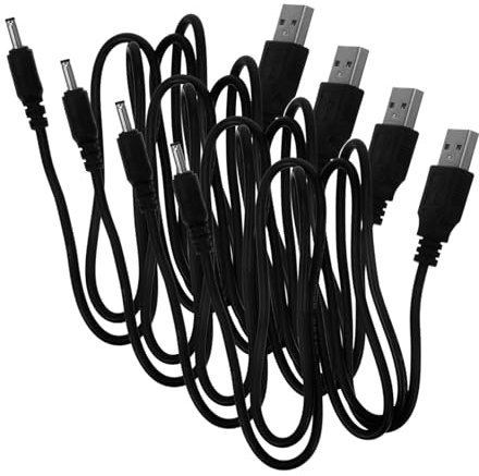 Hemobllo Câble de Charge CC USB vers CC 4 Pièces Câble d'alimentation pour Appareils Électroniques Compatible Haut-Parleurs Lampes de Table Petits Ventilateurs Chargeur Multi-Usage 1M