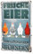 Hühnerstall Draußen Blechschild, Frische Eier Glückliche Hühner Metallschild, Retro Bauernhaus-Dekoration für Landhaus, Land, Outdoor, Hühnerei, Verkauf, Markt, Bauernhof, Wanddekoration (30 x 20 cm)