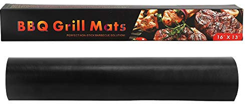 Jwthee Grill Mats for Outdoor Grill, 5PCS Non Stick BBQ Outdoor Grill Baking Mats Reusable Grill Cooking Pad Cuttable for Gas Electric Smokers