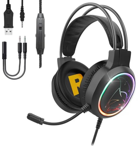 Empire Gaming - Icarus S17 Gaming-Headset für PS5, PS4, Xbox One/Serie, PC, Mac, Smartphones, Tablets, Fernbedienung, HD-Stereo-Sound, Flexibles Mikrofon, Schwarz