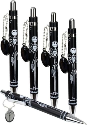 GIMSS Nightmare Before Christmas Kugelschreiber Motiv Jack Skellington Stifte (5 Stück) Offizieller Lizenz Fanartikel Kugelschreiber Set