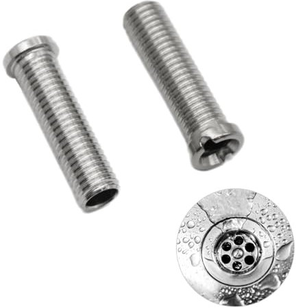 2 tornillos huecos para fregadero M12 x 45 mm, acero inoxidable, tornillos de 45 mm, tornillo hueco para válvulas de cesta de colador, colador, colador, colador, accesorio para fregadero de cocina