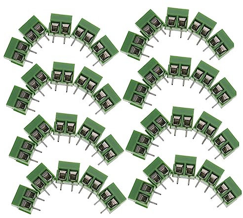 BELLIFFY 80 Stück Schraubklemmenblöcke 5,08 Mm Rastermaß 2-polige Klemmenblöcke Für Leiterplattenmontage
