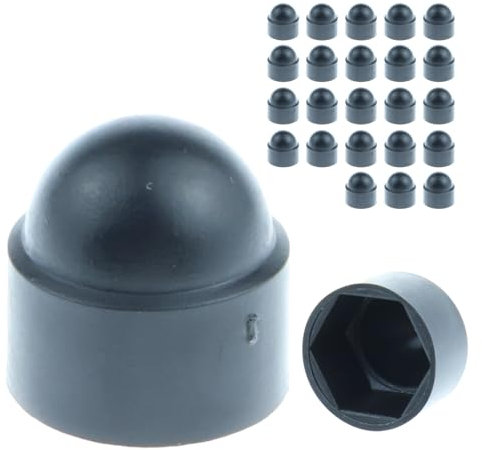 Schutzkappen Sechskant Schwarz Für Schrauben, 25 Stück Schutzkappen Sechskant Schwarz für M10, für Schrauben und Muttern Abdeckkappen Sechskantschrauben Schraubenkappe Abdeckung Endkappen